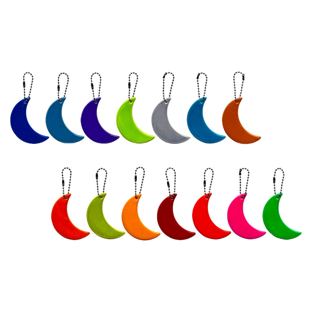 Running Gear Outdoor - 14Pcs Visible Moon Reflective Keychain for
