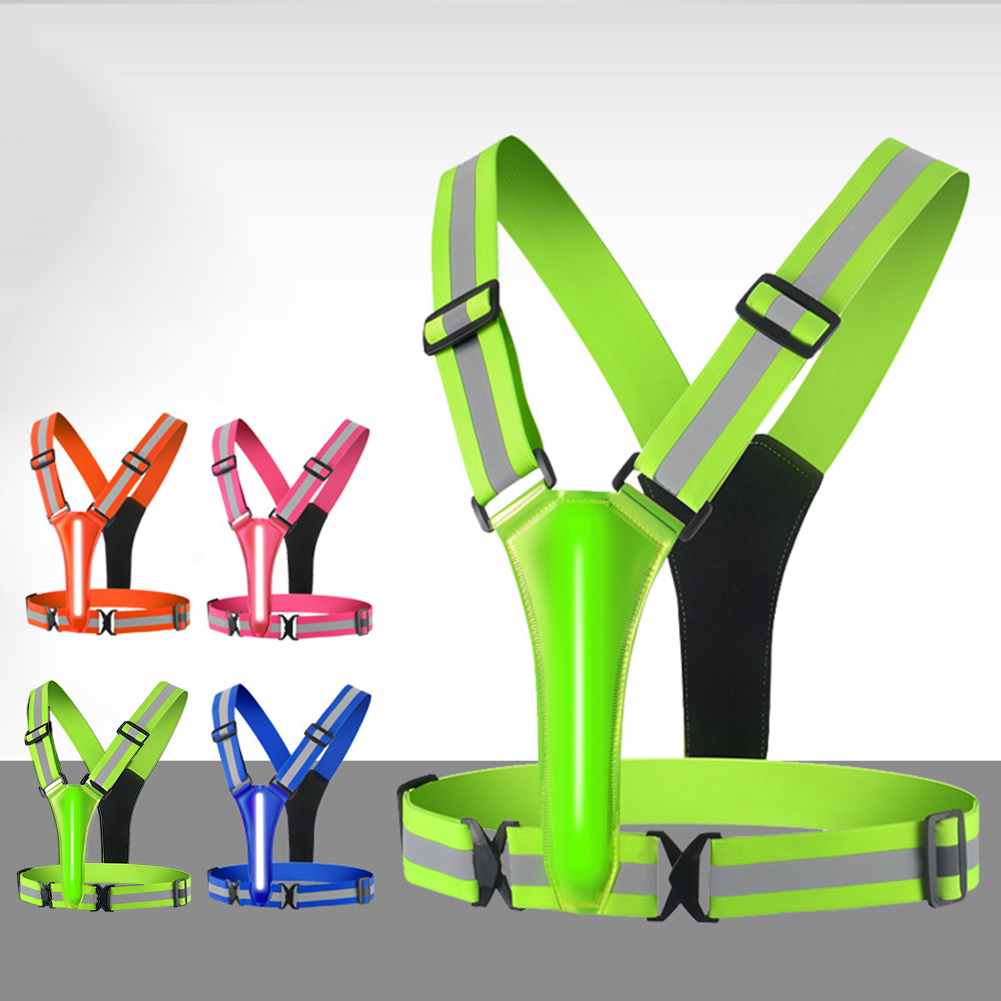 Running Gear Marathon - LED Running Vest USB Rechargeable Reflective