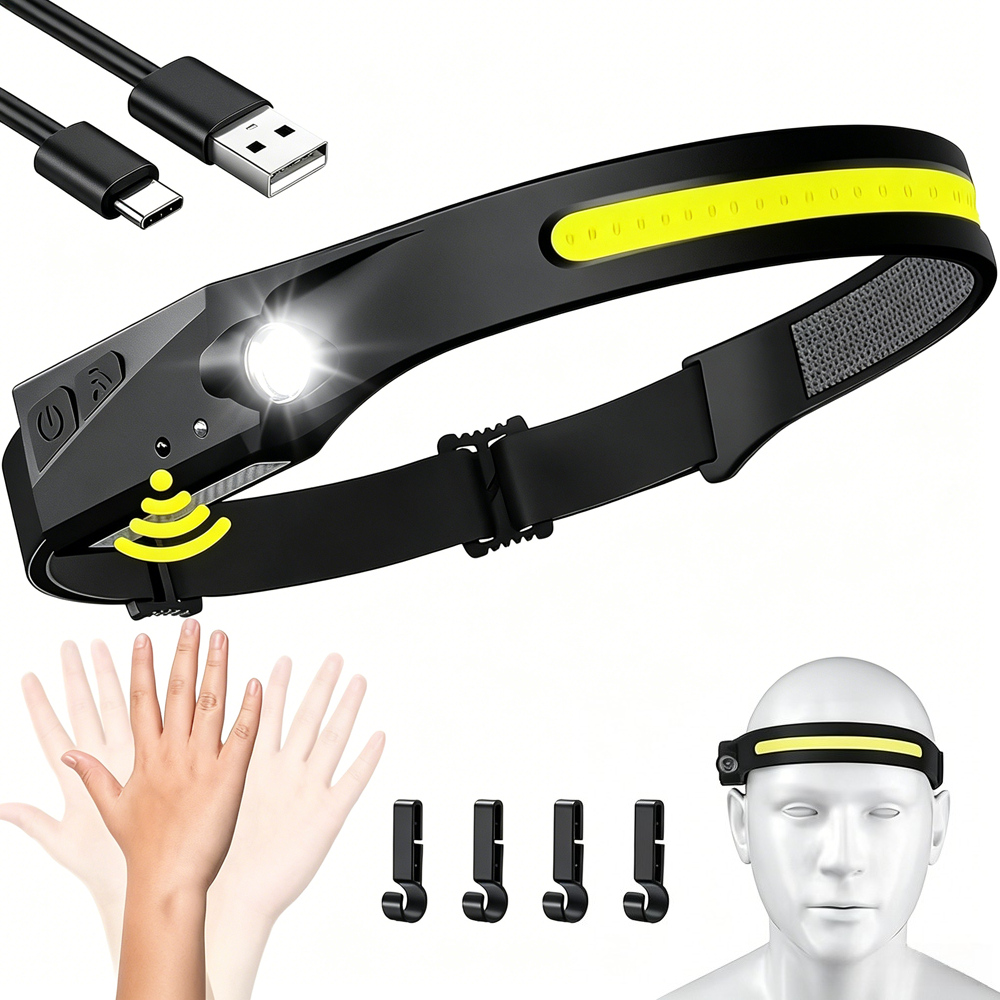 Running Headlamp Led - Sensor Headlamp LED Head Flashlight Rechargeable
