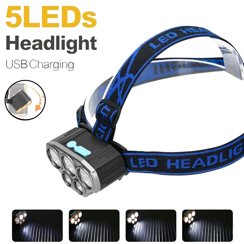 Rechargeable 5 LED Headlight U - Running Headlamp Led recensie en prijs